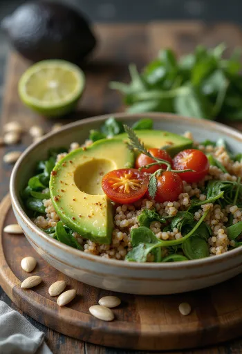 Špenátová quinoa Buddha bowl s avokádem