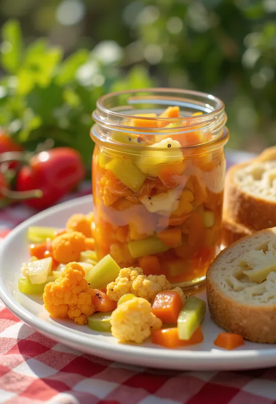 Pikantní giardiniera servírovaná