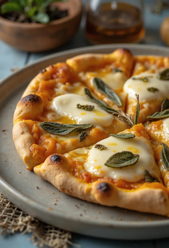 Pizza alla Zucca s pečenou dýní a mozzarellou