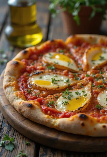 Pizza Marinara – Neapolská pizza s rajčatovou omáčkou a česnekem při podávání