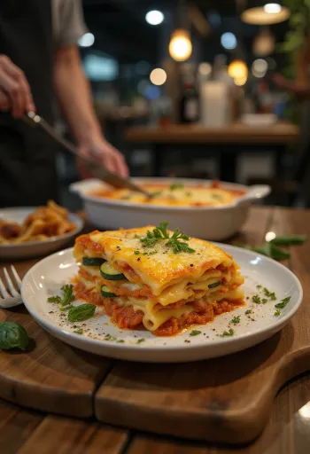 Zeleninové lasagne s veganským sýrem