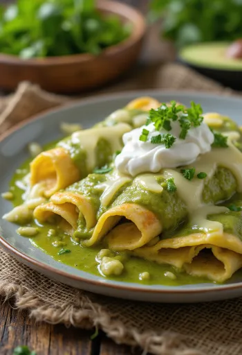 Enchilada verde servírovaná