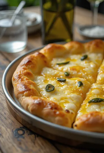 Pizza all’Olio s extra panenským olivovým olejem a čerstvými bylinkami