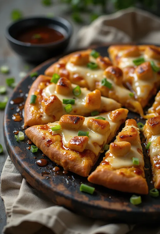 Teriyaki chicken pizza s grilovaným kuřetem a sezamovými semínky