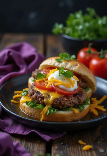 Gyros v americkém stylu ve formě hamburgeru