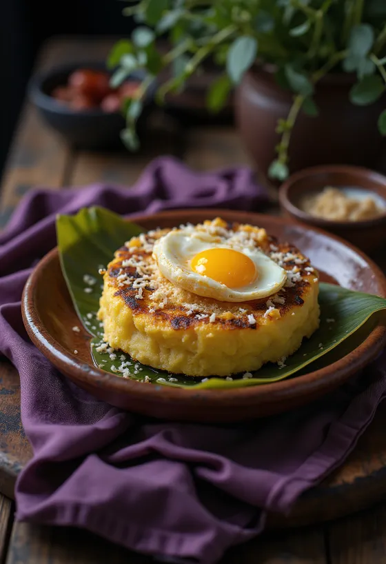 Filipínský koláč Bibingka servírovaný