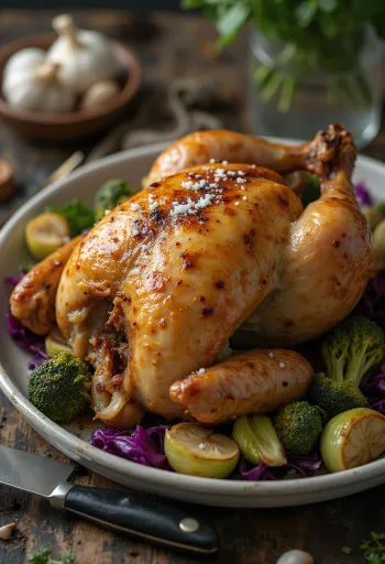 Prebiotické pečené kuře s česnekem