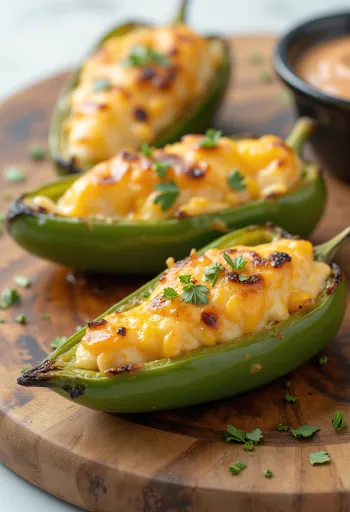 Grilované Jalapeno Poppers na BBQ servírované na prkénku