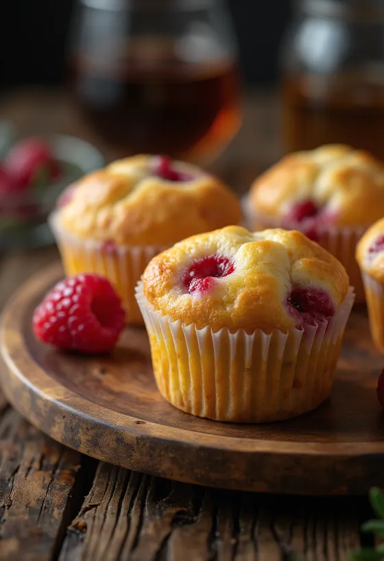 Malinový Cupcake při podávání