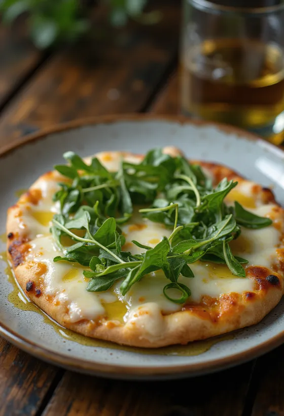 Pizza Bianca con Rucola s rukolou a sýrem