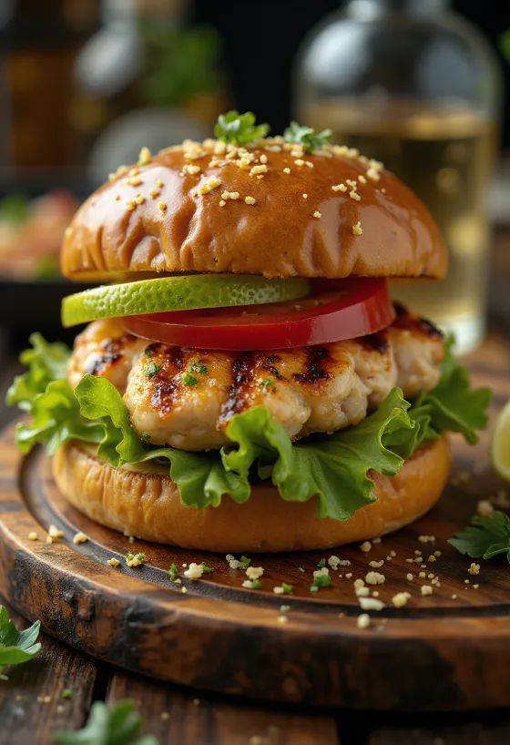 Tequila Lime Burger při podávání