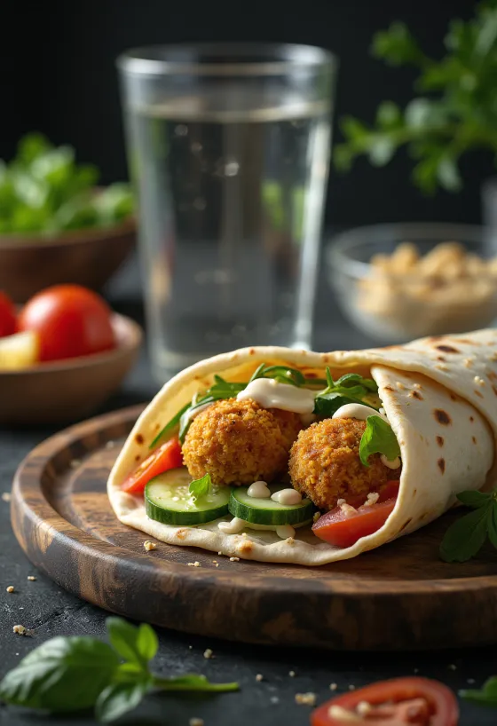 Batátový falafel wrap se zeleninou
