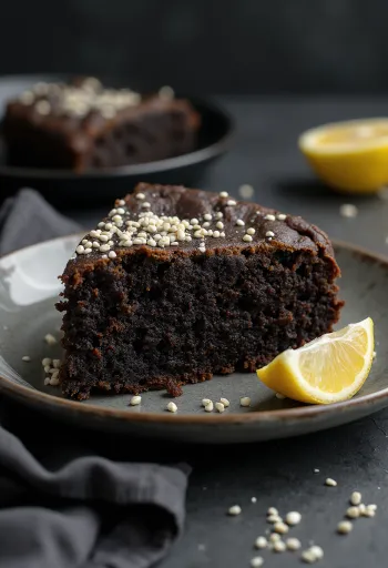 Keto makový dort při podávání