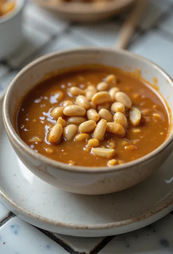 Arašídová omáčka Satay servírovaná s grilovanými špízy