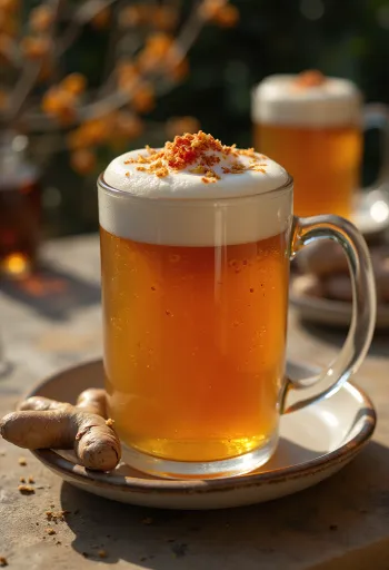 Ohnivý kořeněný cider servírovaný ve sklenici