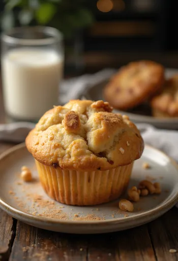 Jablečno-ořechové muffiny na talíři