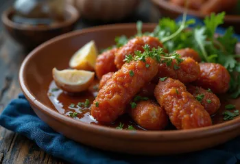 Chistorra frita, španělská klobása s petrželkou a citronovou šťávou