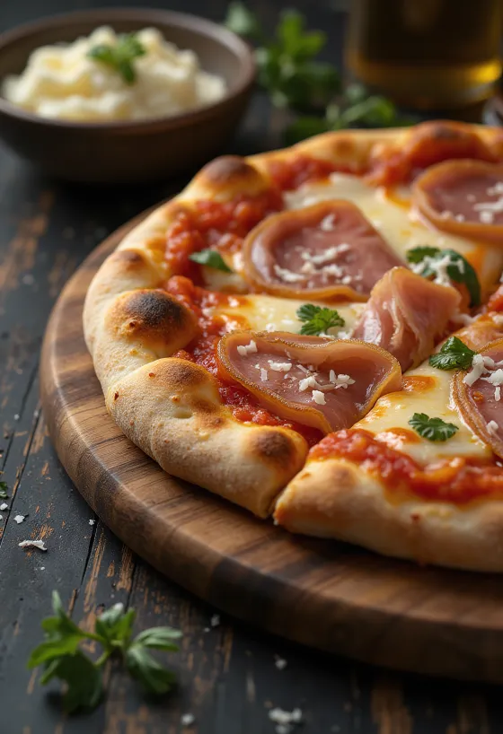 Pizza con Pancetta se slaninou a sýrem