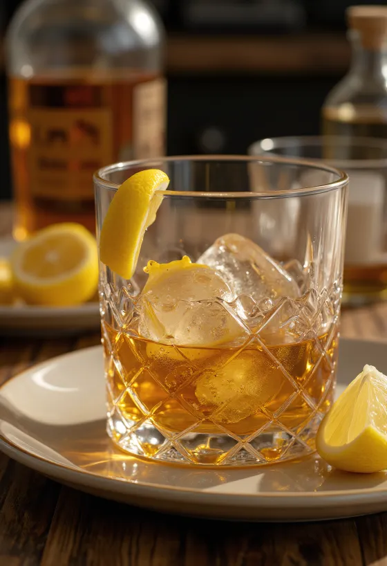 Medová whiskey ve sklenici
