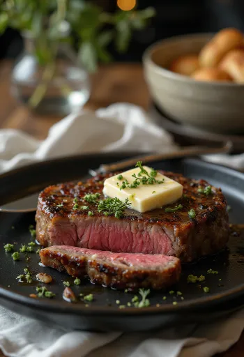 Hovězí steak na roštu podávaný se zeleninou