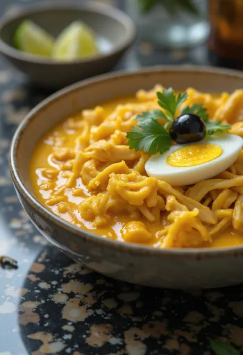 Ají de Gallina bez lepku podávané s kuřecím masem, arašídy a žlutým chilli