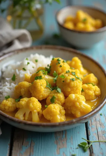 Veganské květákové kari s kokosovým mlékem a kořením