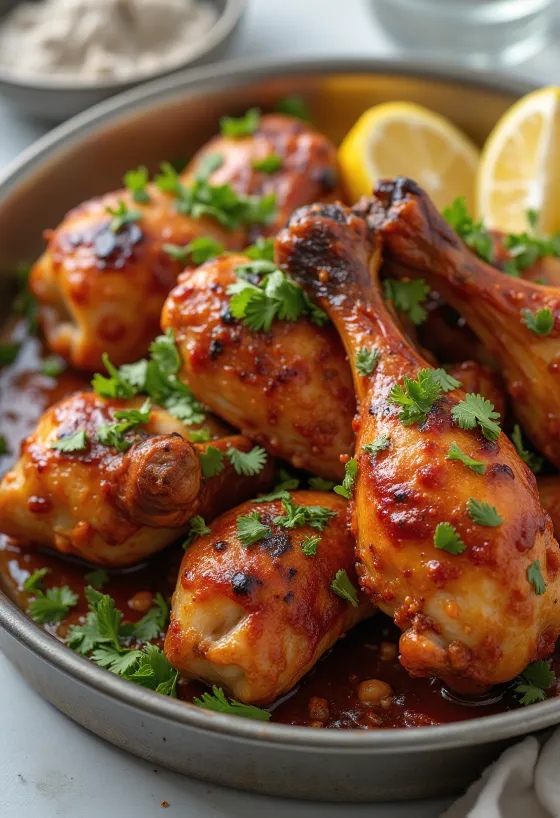 Kuře Tandoori podávané s chlebem naan a salátem