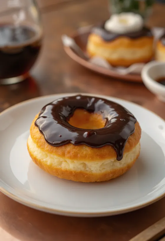 Mochi Doughnut servírovaný s moučkovým cukrem