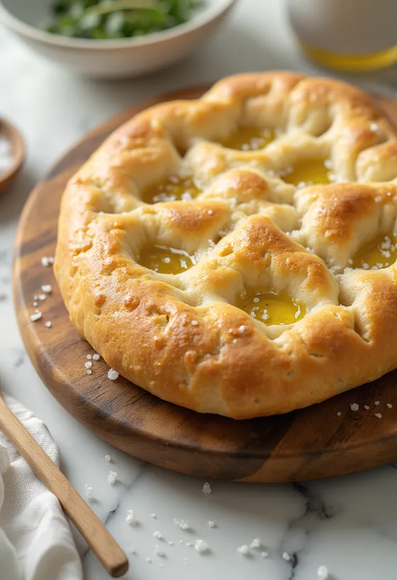 Kvásková focaccia servírovaná