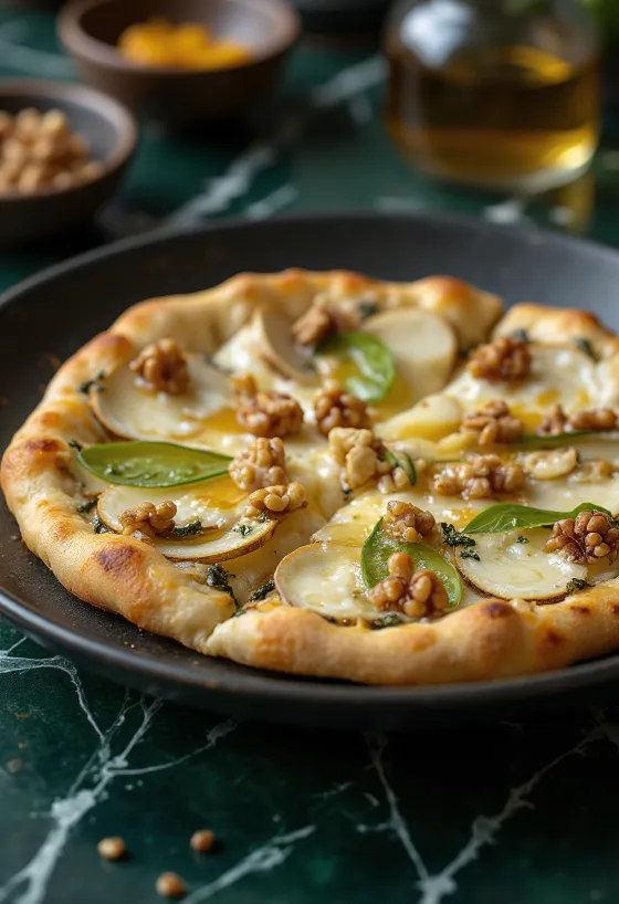 Belgická pizza s modrým sýrem