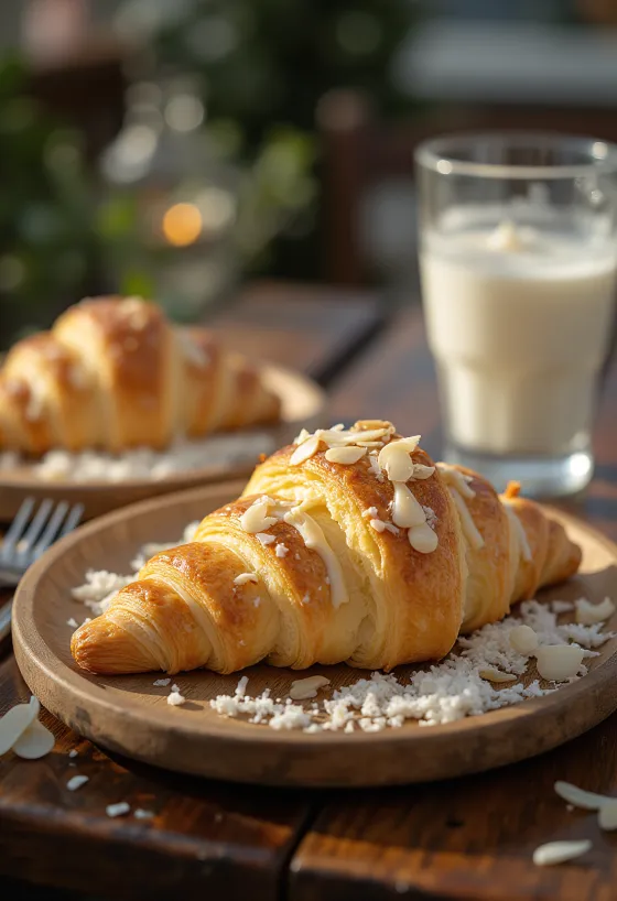 Servírovaný Raffaello croissant
