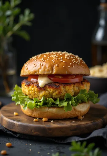 Květákový veganský burger