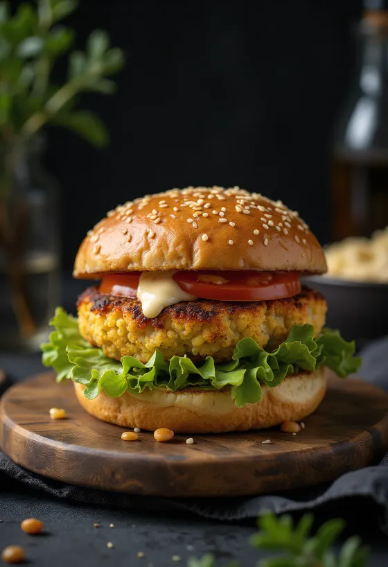 Květákový veganský burger