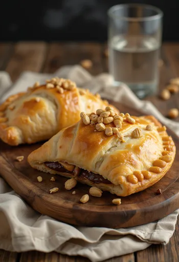 Calzone s arašídovým máslem čerstvě upečené