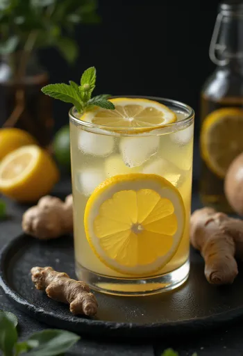 Medovo-zázvorová limonáda čerstvě servírovaná