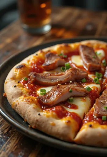 Čínská pizza s vepřovým masem Char Siu