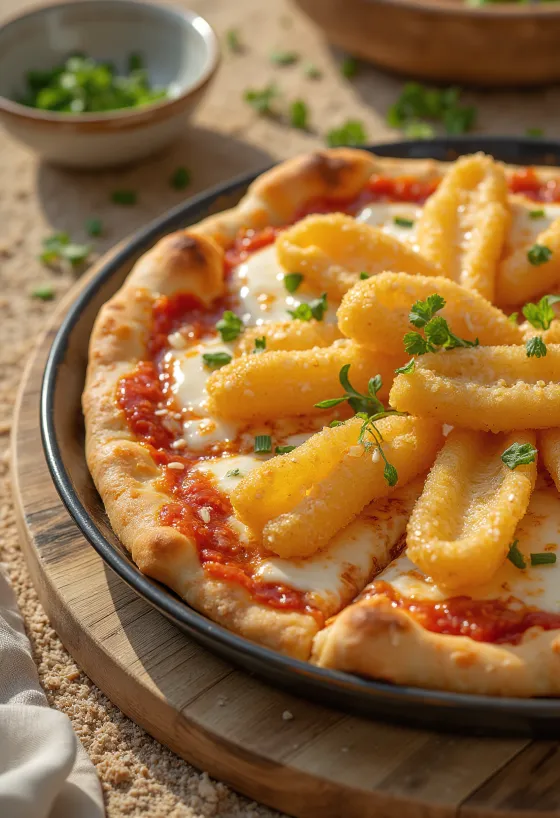 Japonská pizza s tempura zeleninou