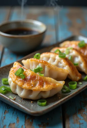 Gyoza s vepřovým masem, opečená dokřupava a dušená