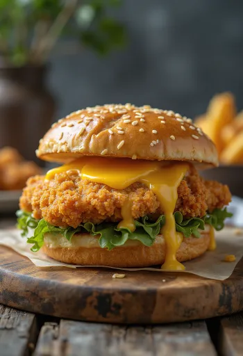 Smažený kuřecí burger s křupavým obalem