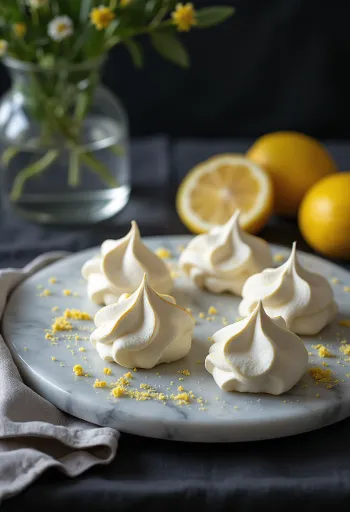 Citronové pusinky servírované na talíři