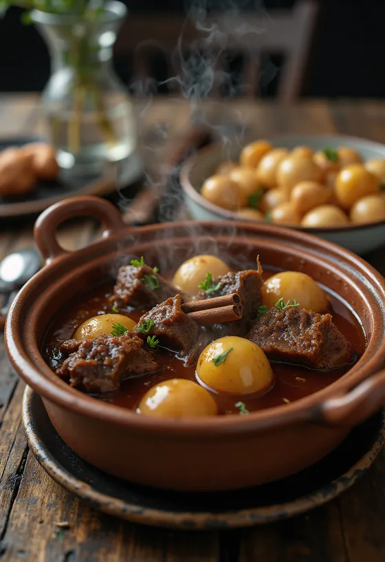Stifado podávané