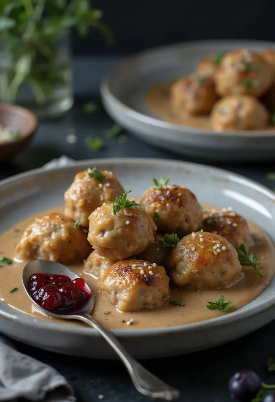 Köttbullar servírování