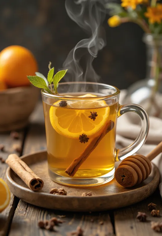 Bergamotový cider v hrnku