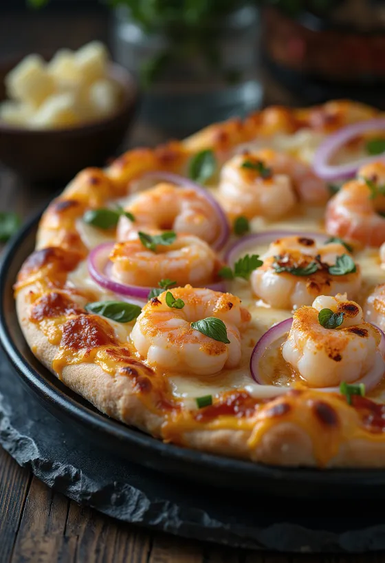 Švédská pizza s krevetami