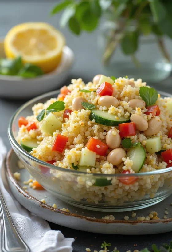 Veganský quinoa salát s fazolemi