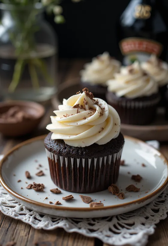 Baileys cupcake servírovaný
