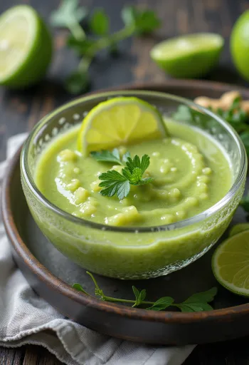 Rozmarýnovo-limetková zázvorová omáčka při servírování