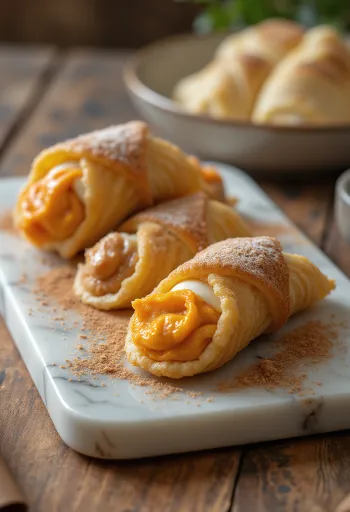 Dýňovo-skořicové cannoli při servírování