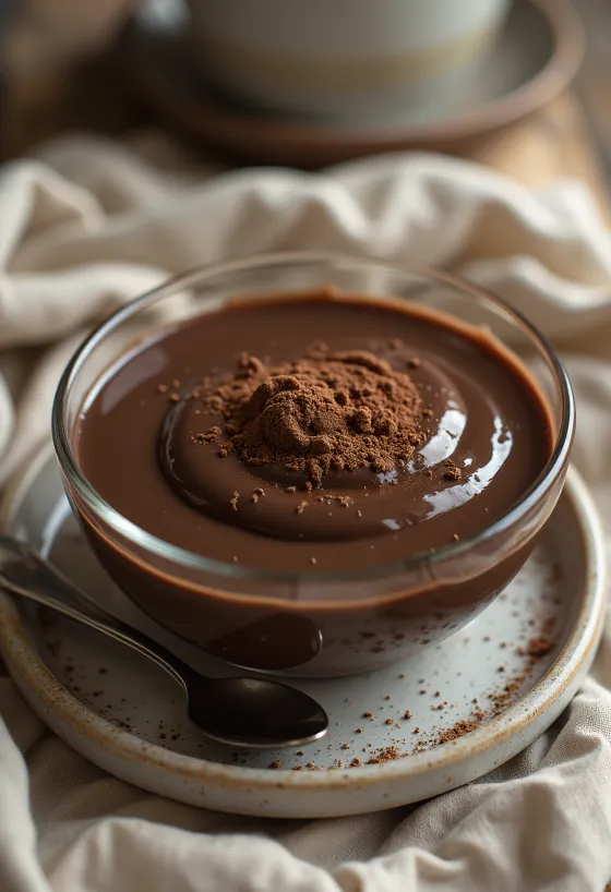 Čokoládový pudink servírovaný ve sklenici