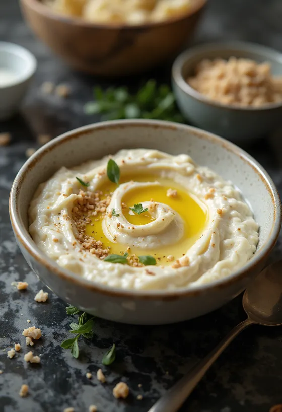 Lilková pomazánka s tahini dresinkem